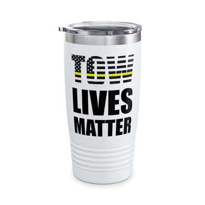 Tow Lives Matter Thin Yellow Line Tow Truck Driver Birthday Gift Tumbler Men