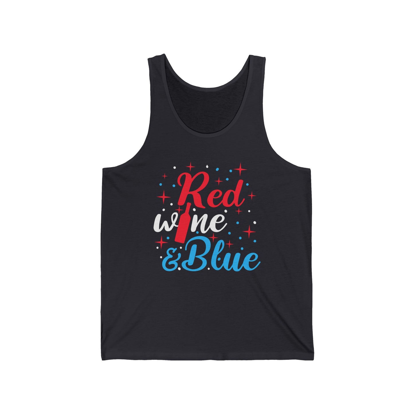 Funny Red White and Blue Wine Tank Top 4th of July Drinking Tank Top For Women