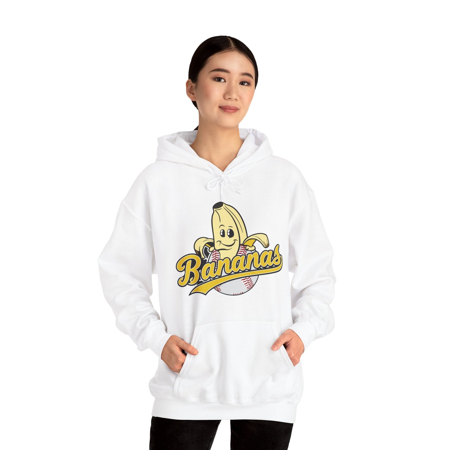 Funny Let's Go Bananas Baseball Hoodie For Baseball Lovers Men Women Hoodie