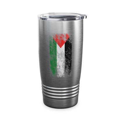 Distressed  Palestine Flag I love Palestine Gaza Vintage Tumbler For Men Tumbler