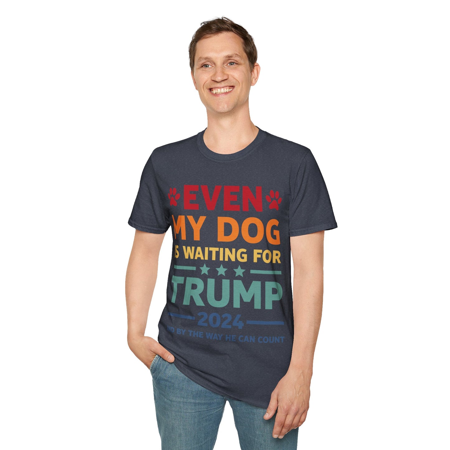 Even My Dog Is Waiting For Trump 2024 Funny President T-Shirt For Men Women