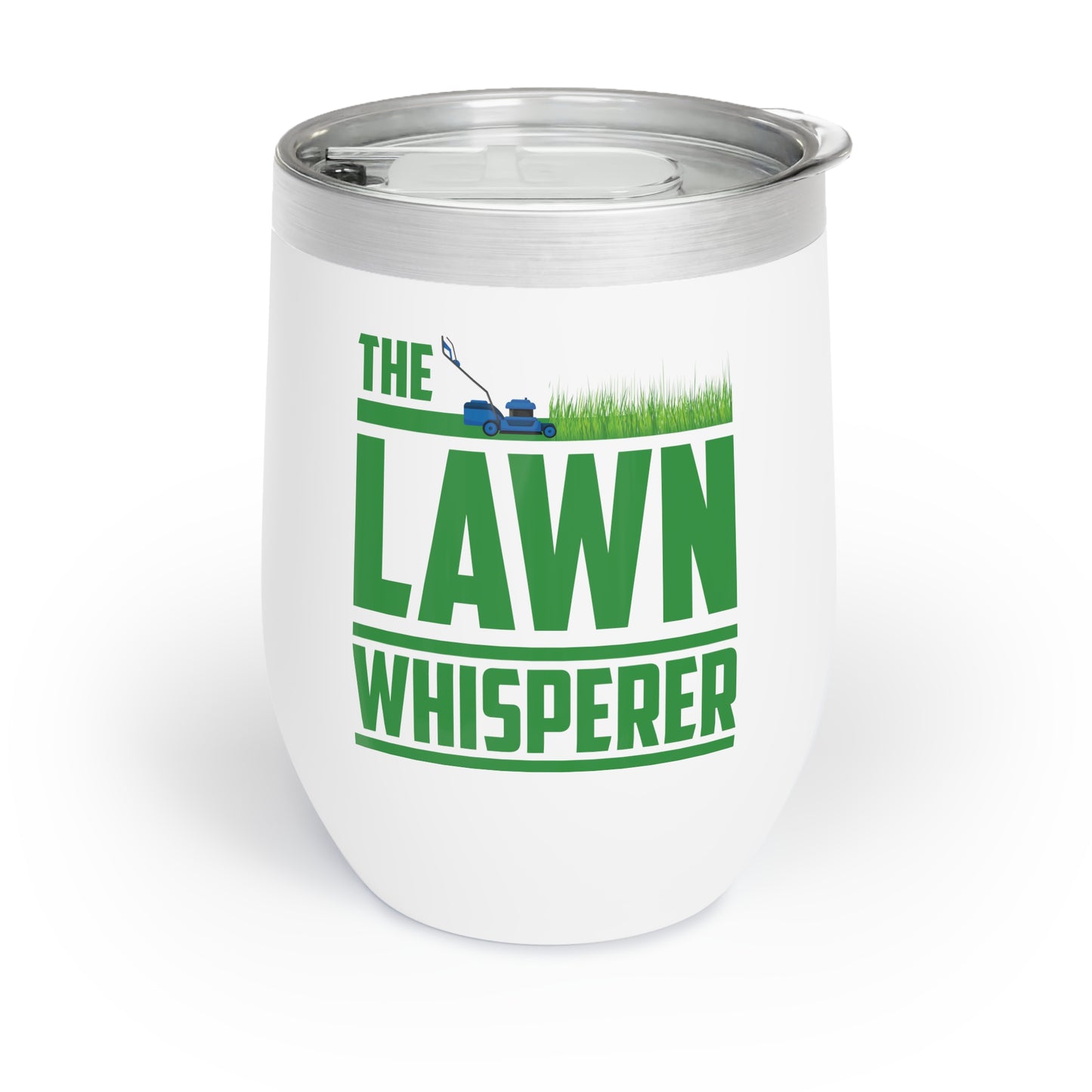 The Lawn Whisperer Funny Riding Mower Retro Mowing Dad Gift Chill Wine Tumbler