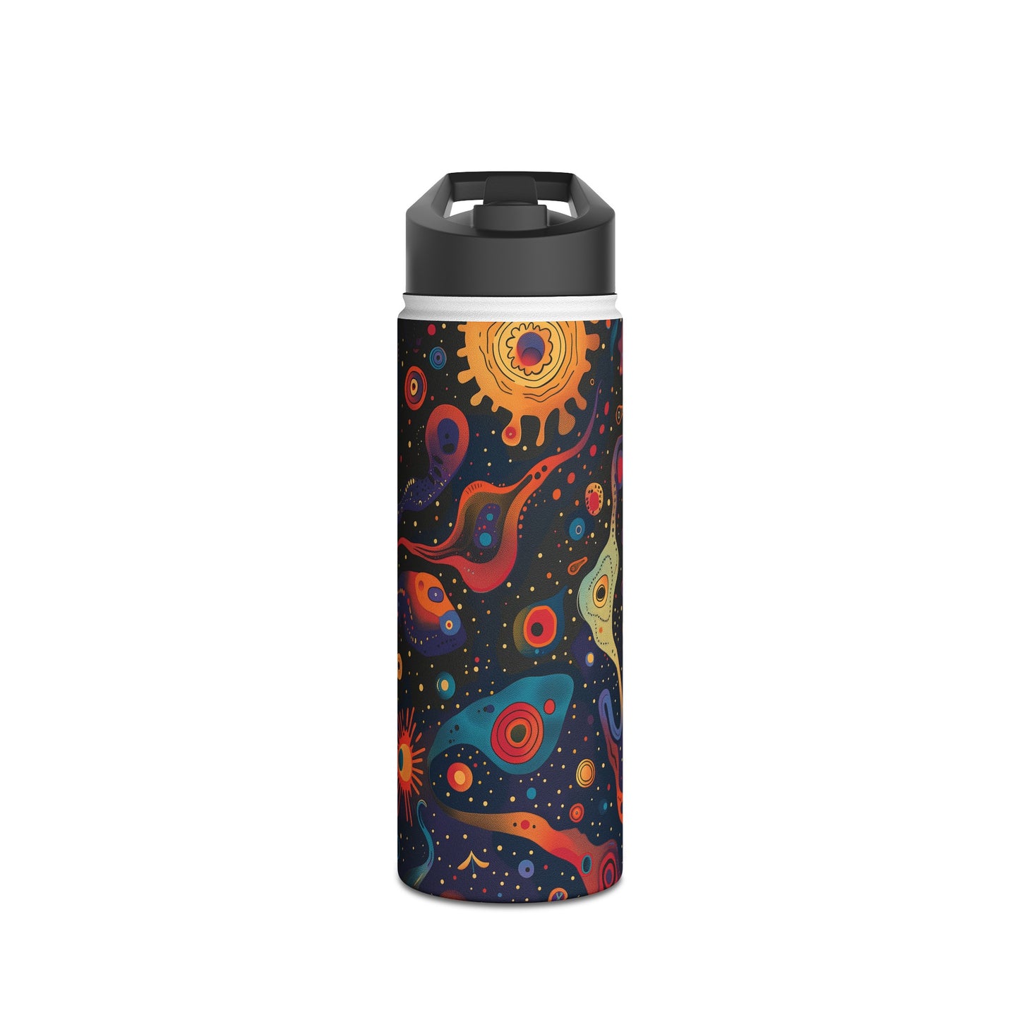 Space Oddity Pattern Stainless Steel Water Bottle with Twist-on Lid and Double-Wall Vacuum Insulation