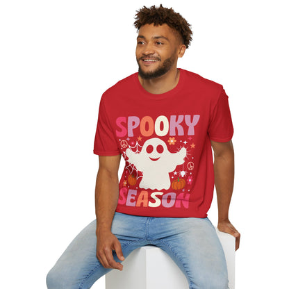 Groovy Spooky Season Cute Ghost Pumpkin Halloween T-Shirt For Men Women Kids