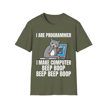 Funny I Are Programmer I Make Computer Beep Boop Cute Cat T-Shirt For Men Women T-Shirt