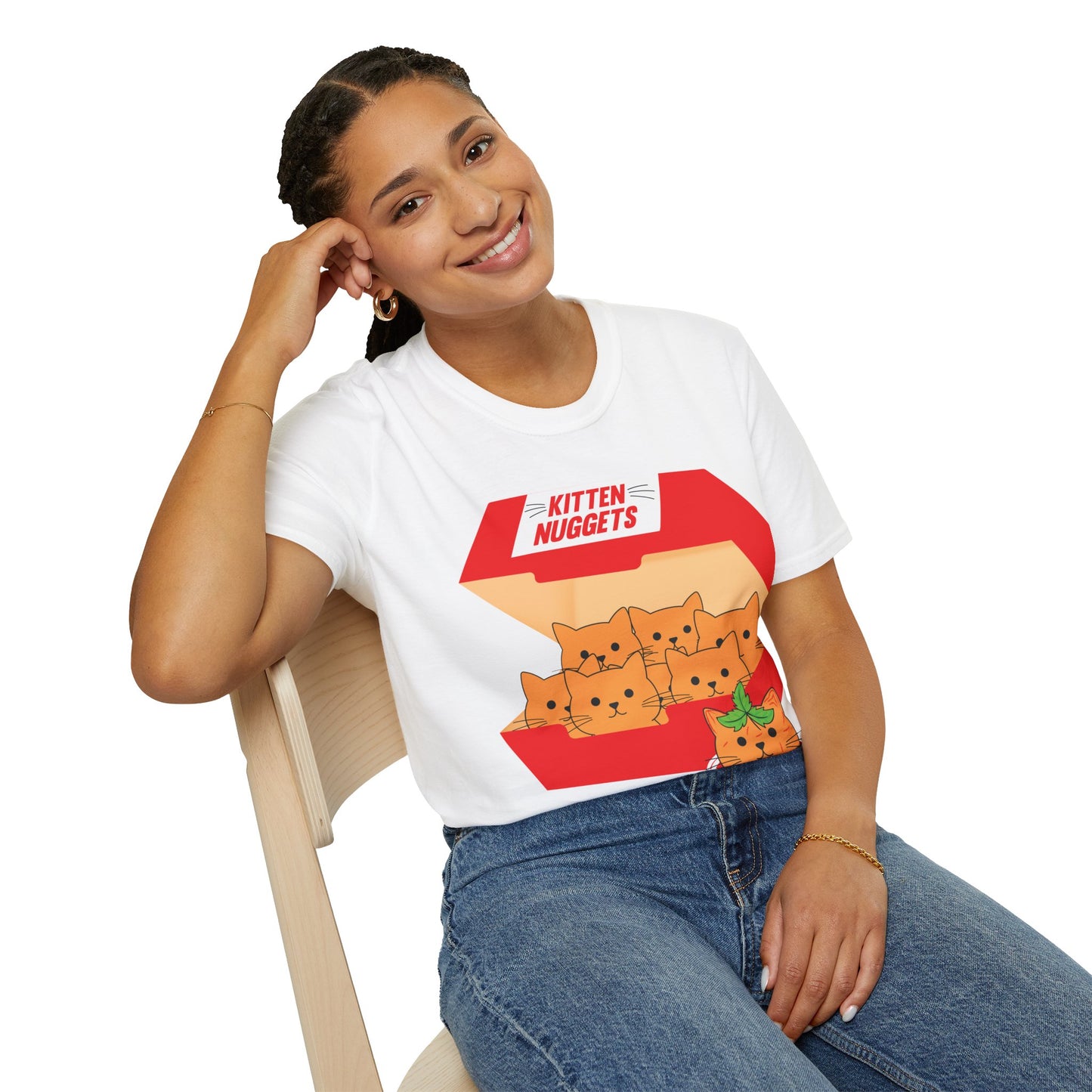 Funny Kitten Nuggets Food Pun Cat Lover Gift Chicken Nuggets T-Shirt For Men Women T-Shirt