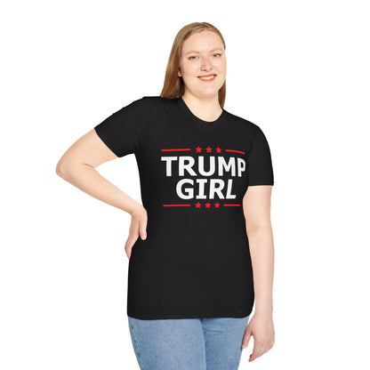 Cute Trump Girl Republican US Flag 2024 Vintage Vote T-Shirt