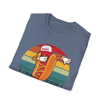 Dabbing Hot Dog Design for Kids Boys Girls Funny Hotdog Gag T-Shirt