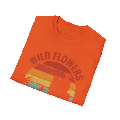 Wild Flowers and Wild Horses Vintage Sunset Country Cowgirl Cowboy T-Shirt For Men Women T-Shirt