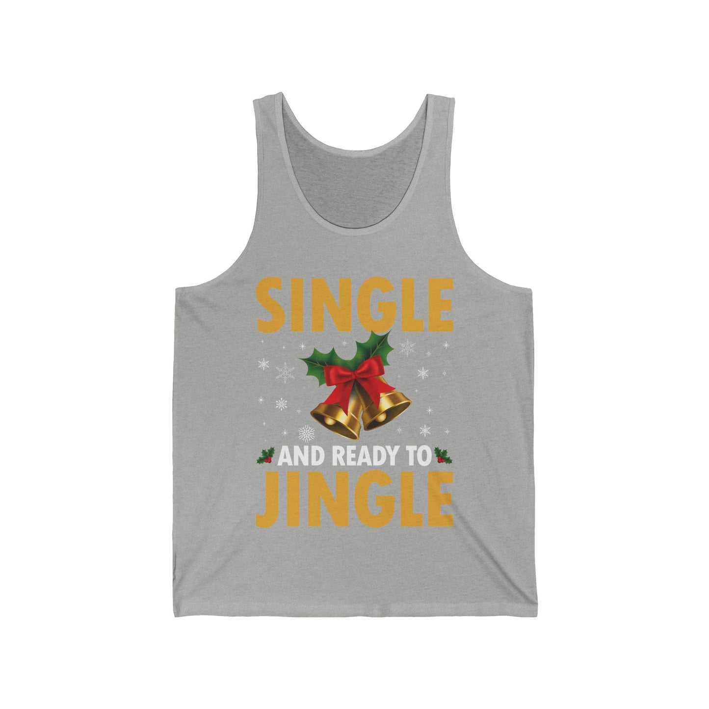 Funny Single Ready To Jingle Christmas Xmas Bells Tank Top Men Women