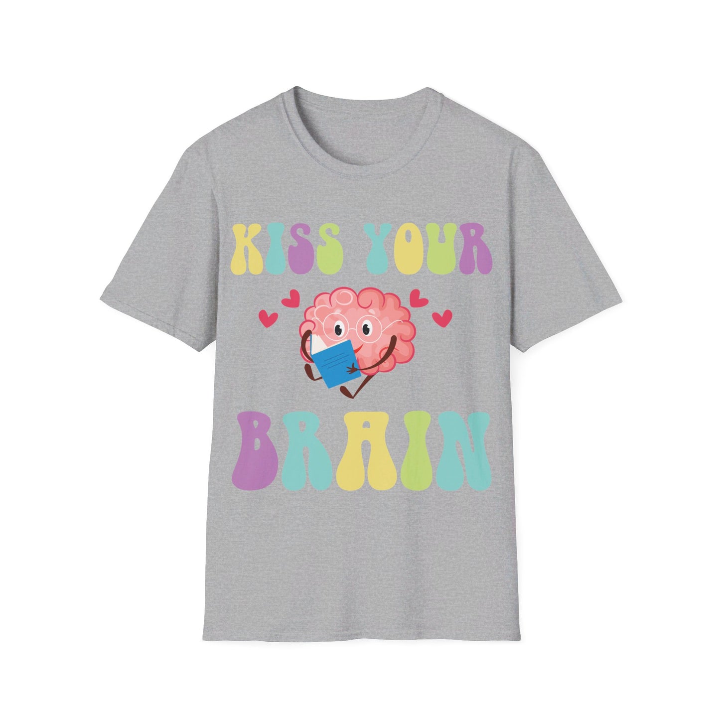 Funny Back To School Kiss Your Brain Cute Teacher Appreciation T-Shirt For Men Women T-Shirt