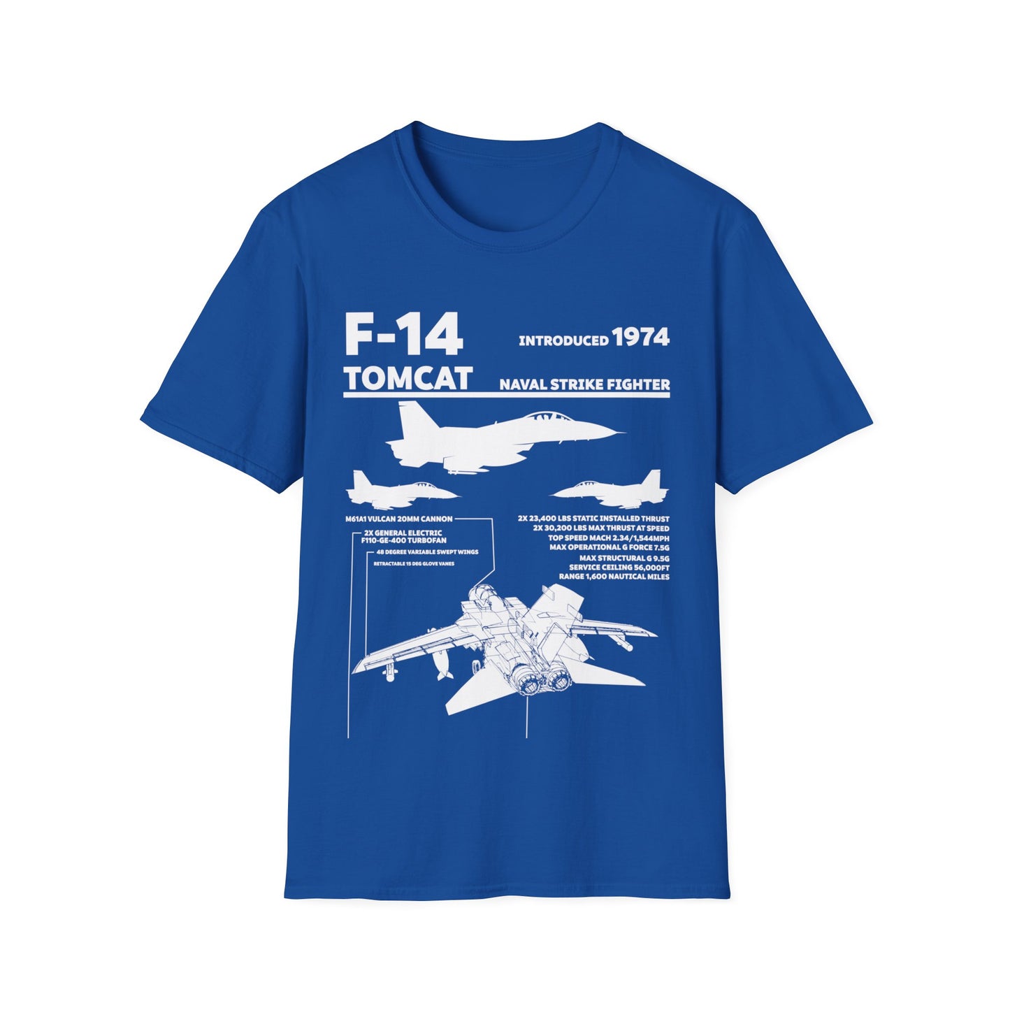 F-14 Tomcat Navy Fighter Jet Diagram Enthusiast T-Shirt For Men Women T-Shirt