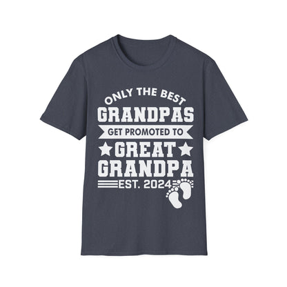 Funny Only The Best Grandpas Get Promoted To Great Grandpa 2024 T-shirt For Men Women