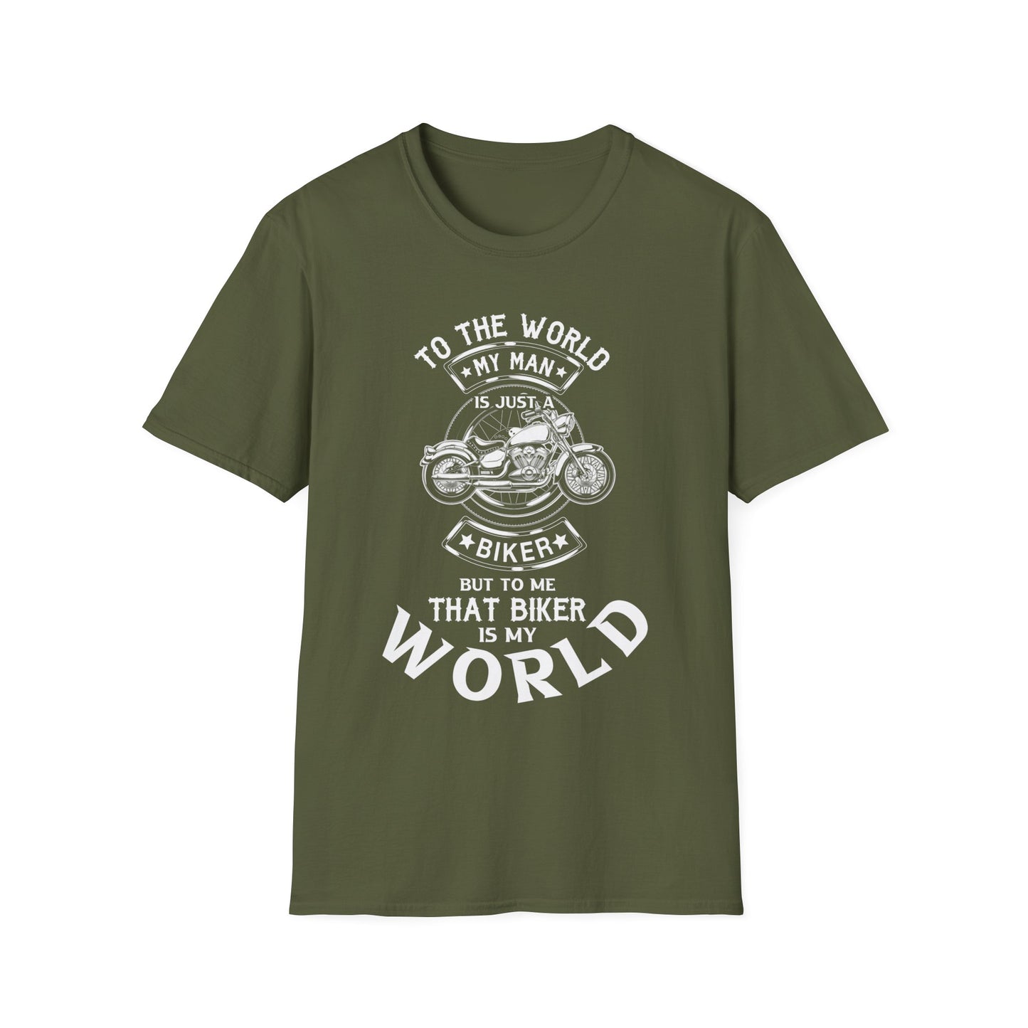 Biker To Me That Biker Is My World Bikers Girlfriend Wife Novelty T-shirt