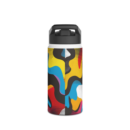 Pop Art Punch Pattern Stainless Steel Water Bottle with Twist-on Lid and Double-Wall Vacuum Insulation