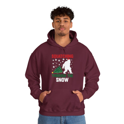 Squatching Through The Snow Funny Bigfoot Christmas Sasquatch Hoodie