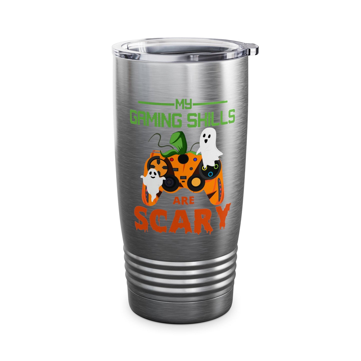 My Gaming Skills Are Scary Halloween Pumpkin Gaming Controller Tumbler For Gamers