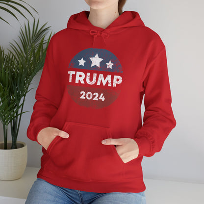 Trump 2024 Retro Campaign Button Re Elect President Trump Hoodie For Men Women Hoodie