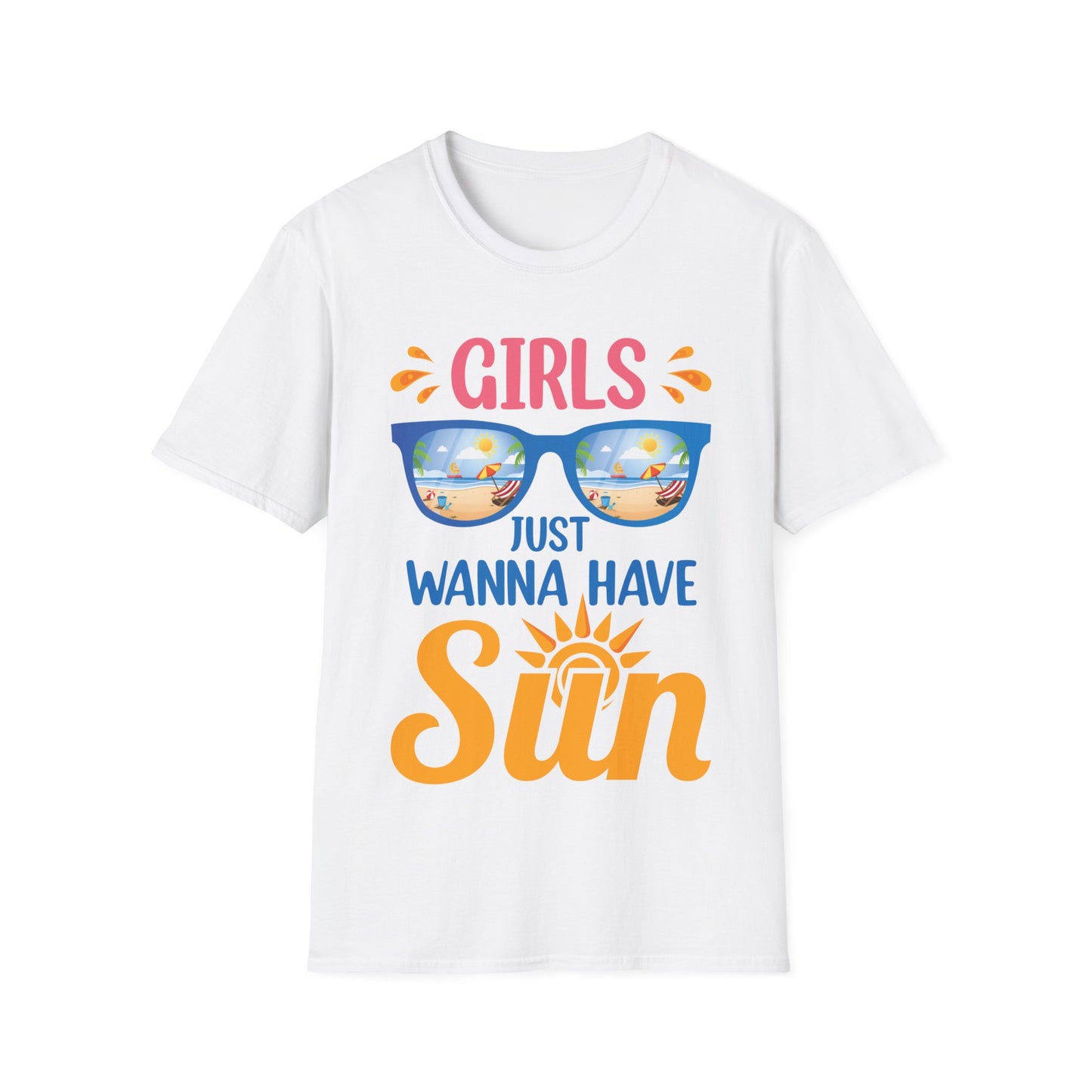 Funny Summer Girls Just Wanna Have Sun Beach Vacation T-Shirt For Women