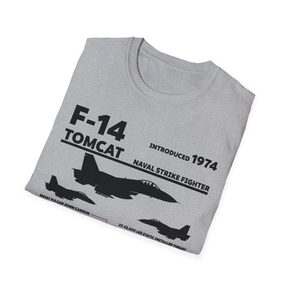 F-14 Tomcat Navy Fighter Jet Diagram Enthusiast T-Shirt For Men Women T-Shirt