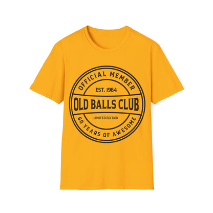 Mens Old Balls Club 60 Years Awesome Sixty 60th Birthday Farthers Day T-Shirt