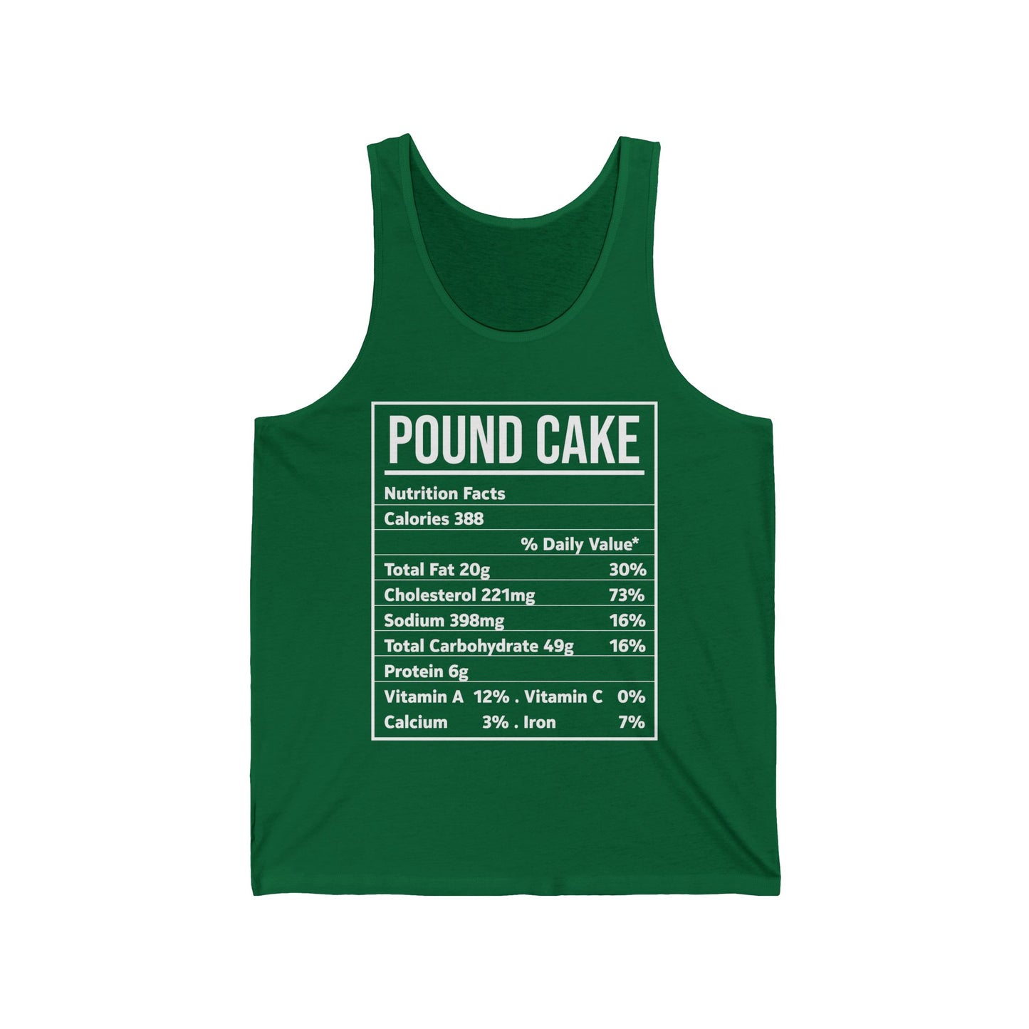 Funny Pound Cake Nutrition Facts Family Matching Christmas Costume Tank Tops For Men Women