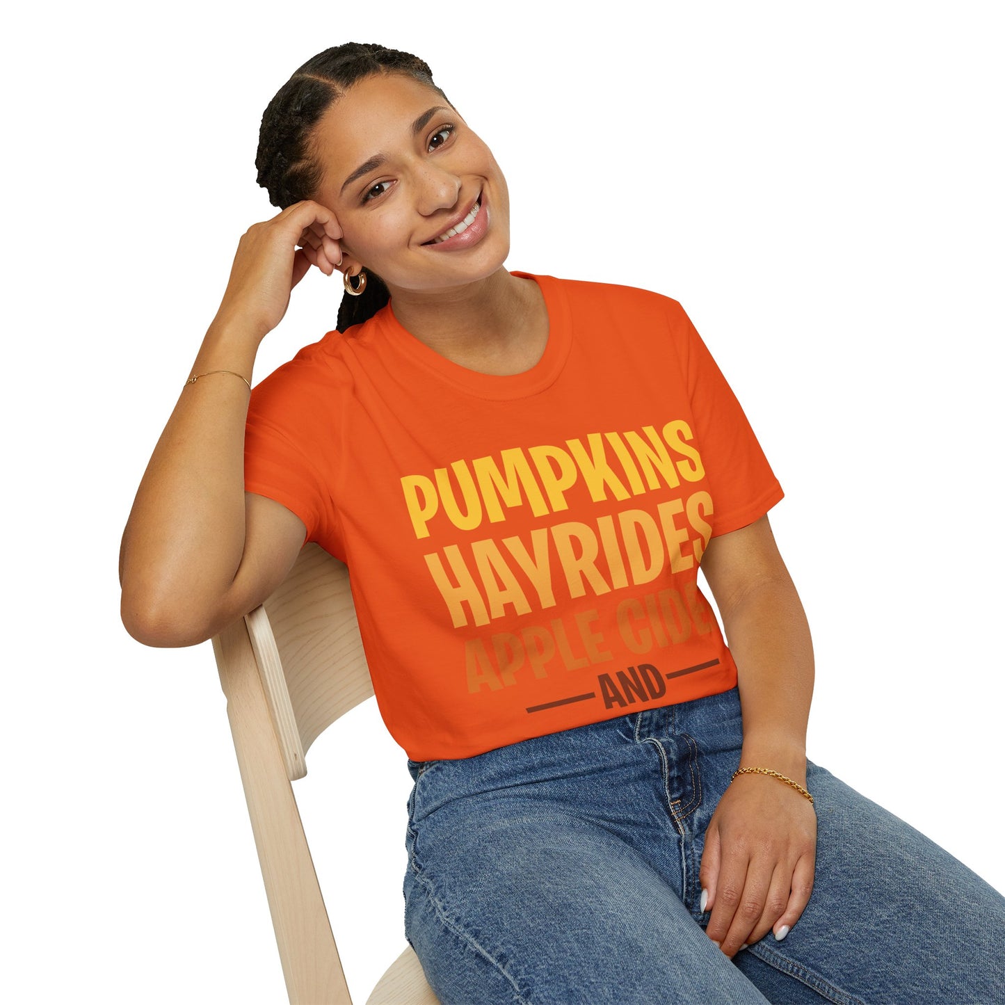 Pumpkins Hayrides Apple Cider & Falling Leaves Halloween T-Shirt Men Women