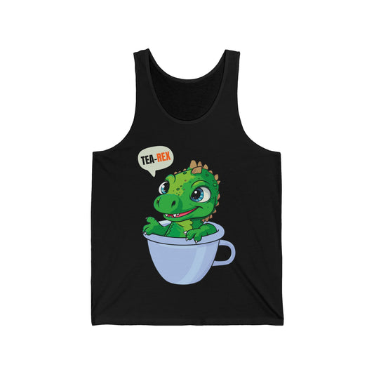 Tea-Rex In A Cup Cute T-Rex Dinosaur Kawaii Coffee Tea Funny Dino Pun Tank Top For Men Women Tank Top