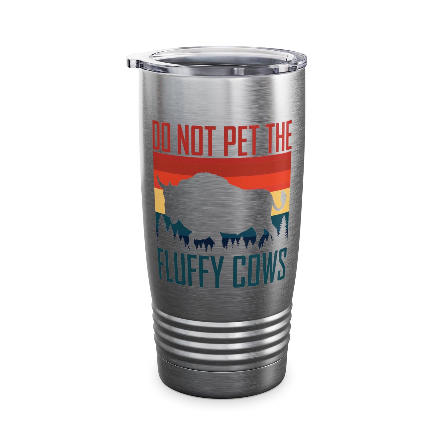 Funny Do Not Pet The Fluffy Cows Cattle Farm Farming Tumbler for Men Women