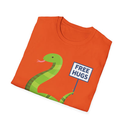 Funny Free Hugsss Cute Snake Hug Lovers Sarcastic  T-Shirt For Men Women Travelers