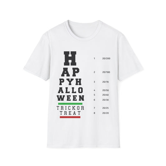 Funny Optometrist Halloween Eye Chart Optometry Eye Doctor Halloween T-Shirt Men Women