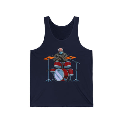 Bernie Sanders Drummer Inauguration Mittens Meme Sitting Drums Tank Tops For Men Women