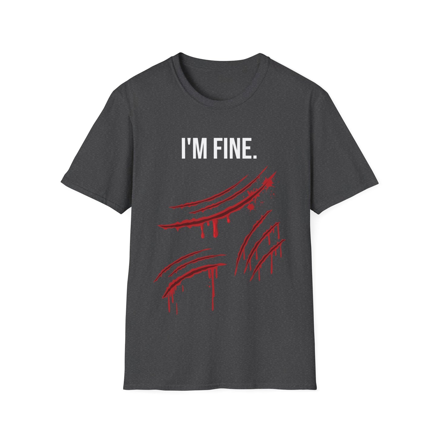 Tiger Claws I'm Fine Bloody Zombie Scary Halloween Costume T-Shirt Men Women