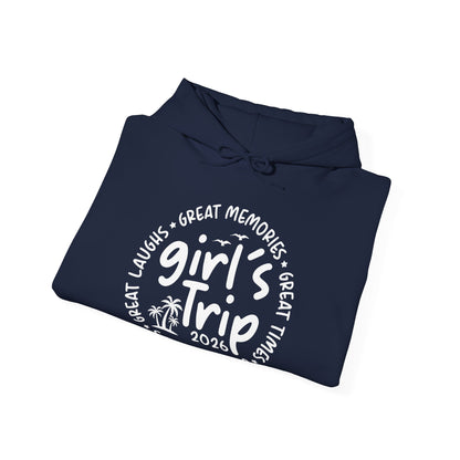Girl's Trip 2026 Memories Friends Trip Matching Vacation Hoodie For Women