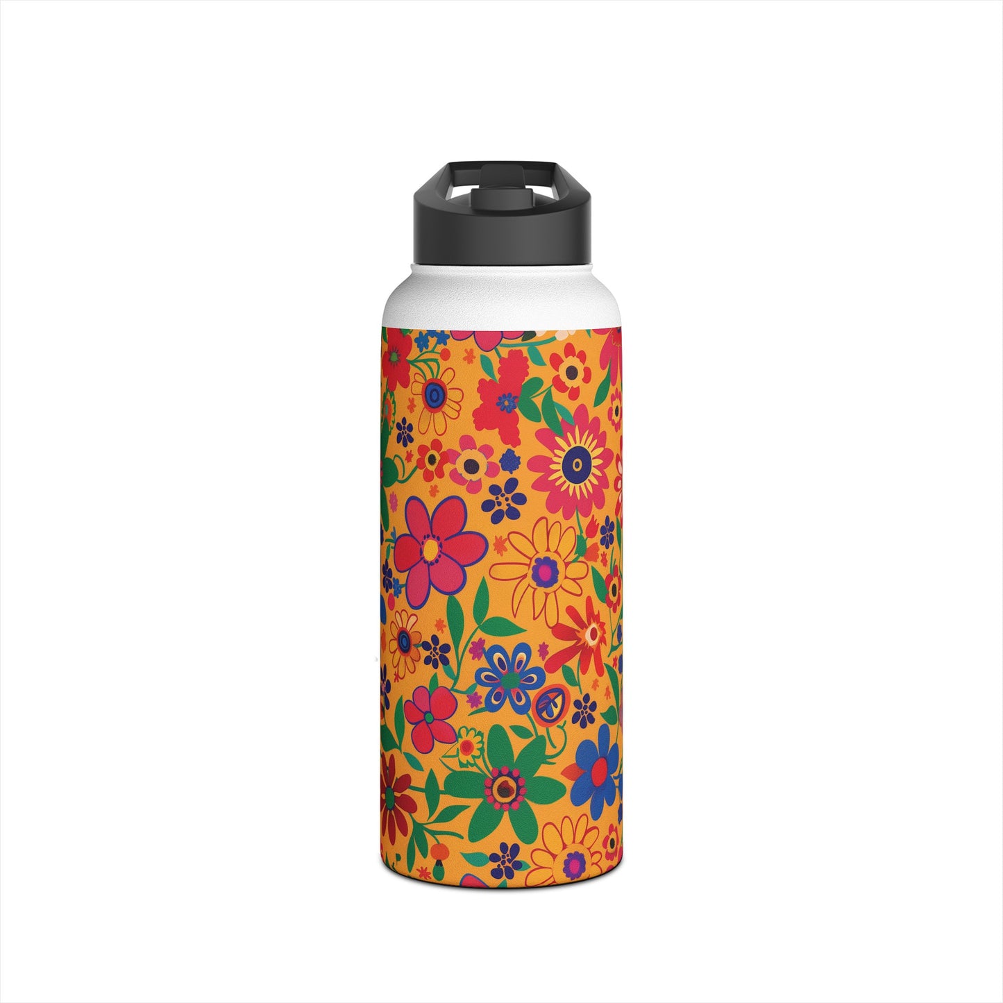 Fiesta Fiesta Vibrant Pattern Stainless Steel Water Bottle with Twist-on Lid and Double-Wall Vacuum Insulation