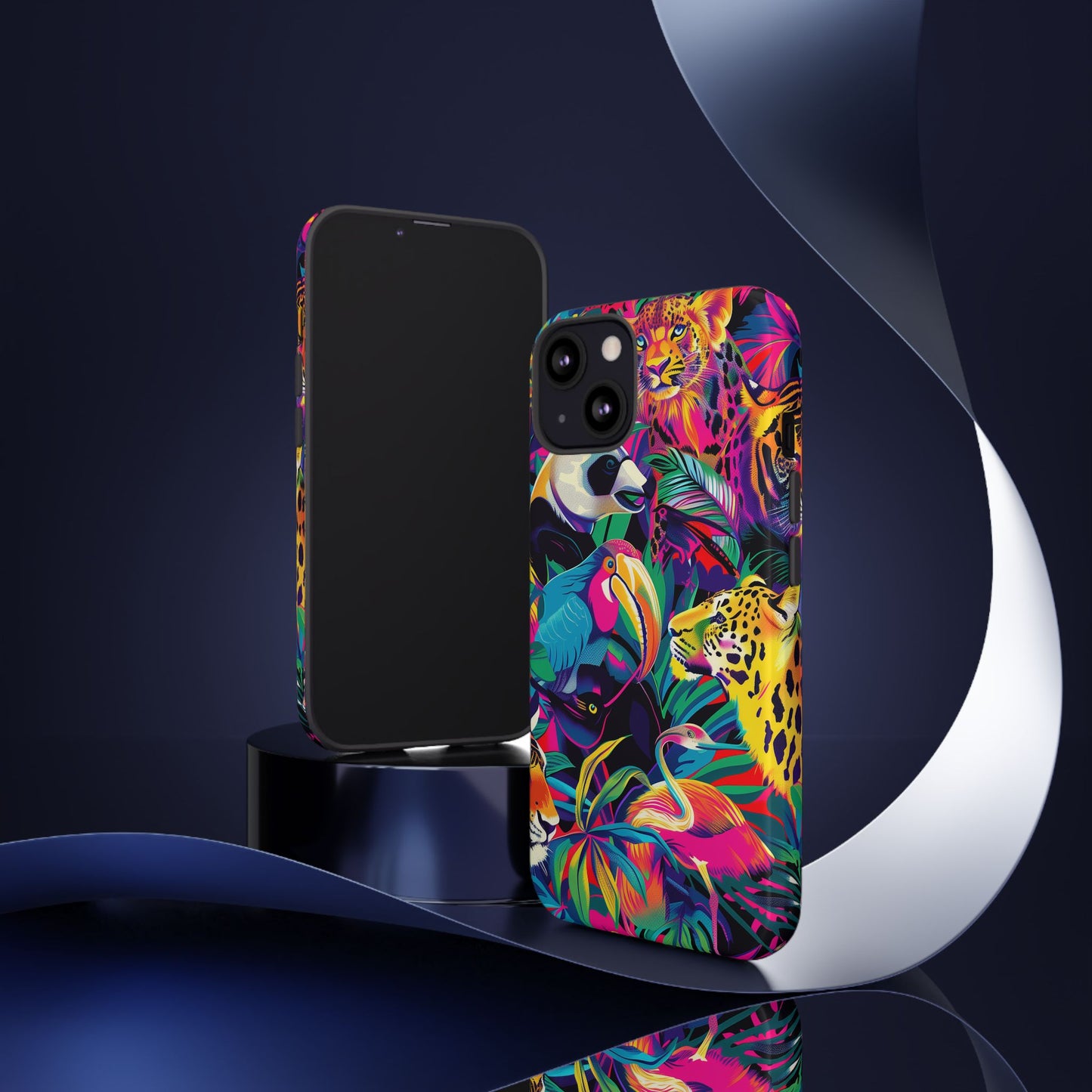 Animal Collage Pattern iPhone 13 14 15 16 Pro Max Plus Case Wireless Charging Compatible Tough Cases Protection, Magnetic Phone Case for iPhone Classic Series