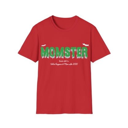 Womens Momster Broomstick Funny Halloween Party Mom Mothers Day T-Shirt