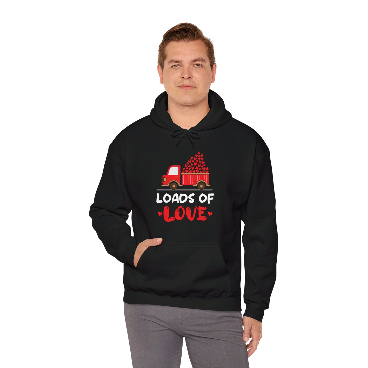 Funny Loads of Love Tractor Cute Valentines Day Truck Hoodie