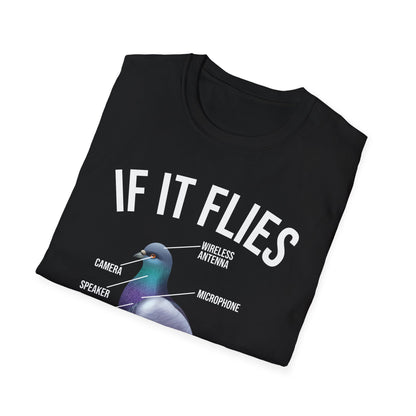 Funny If It Flies It Spies Pigeon Anatomy Bird aren't Real T-Shirt Men Women