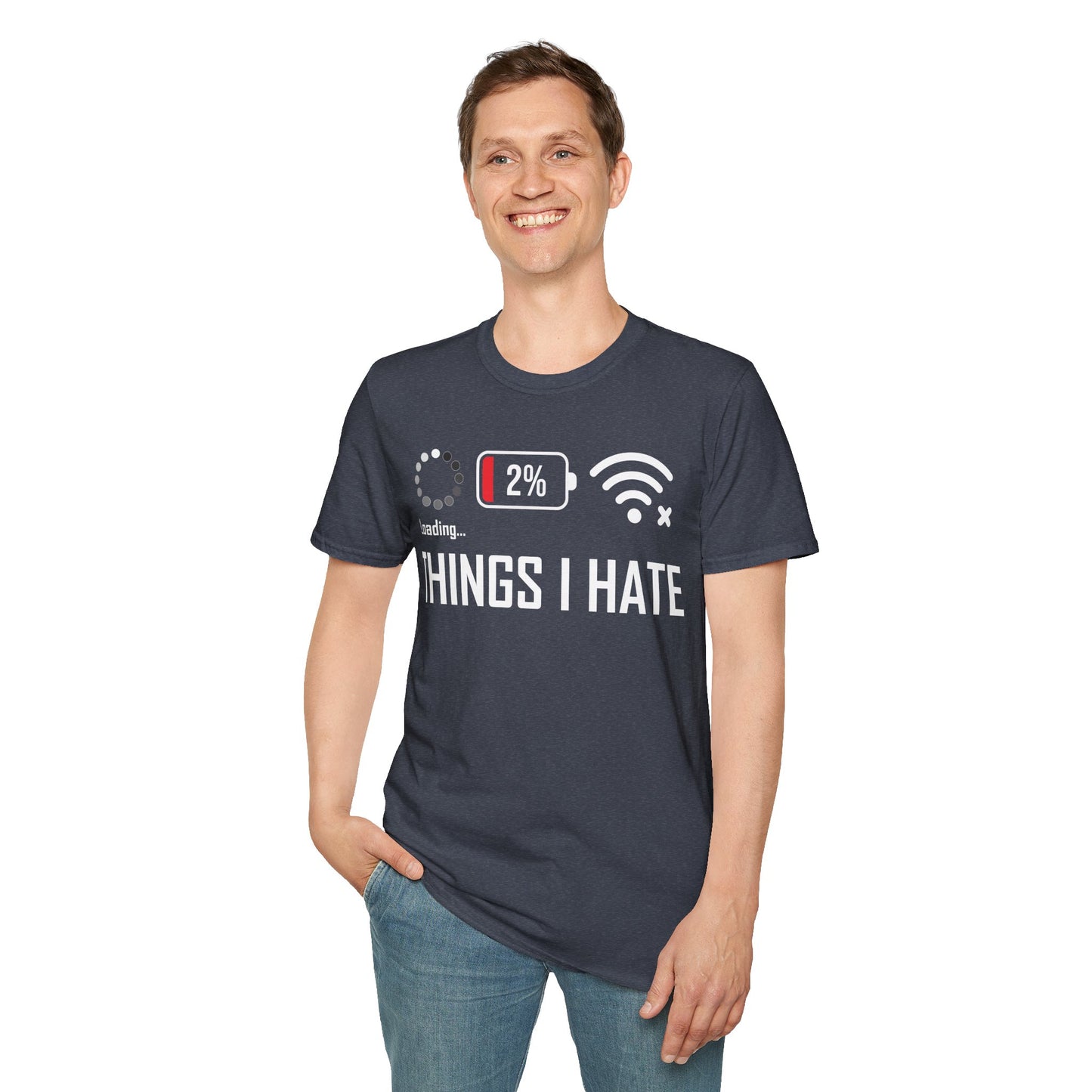 Things I Hate Gamer Computer Science Programmer Coding Low WIFI Charging Loading T-Shirt