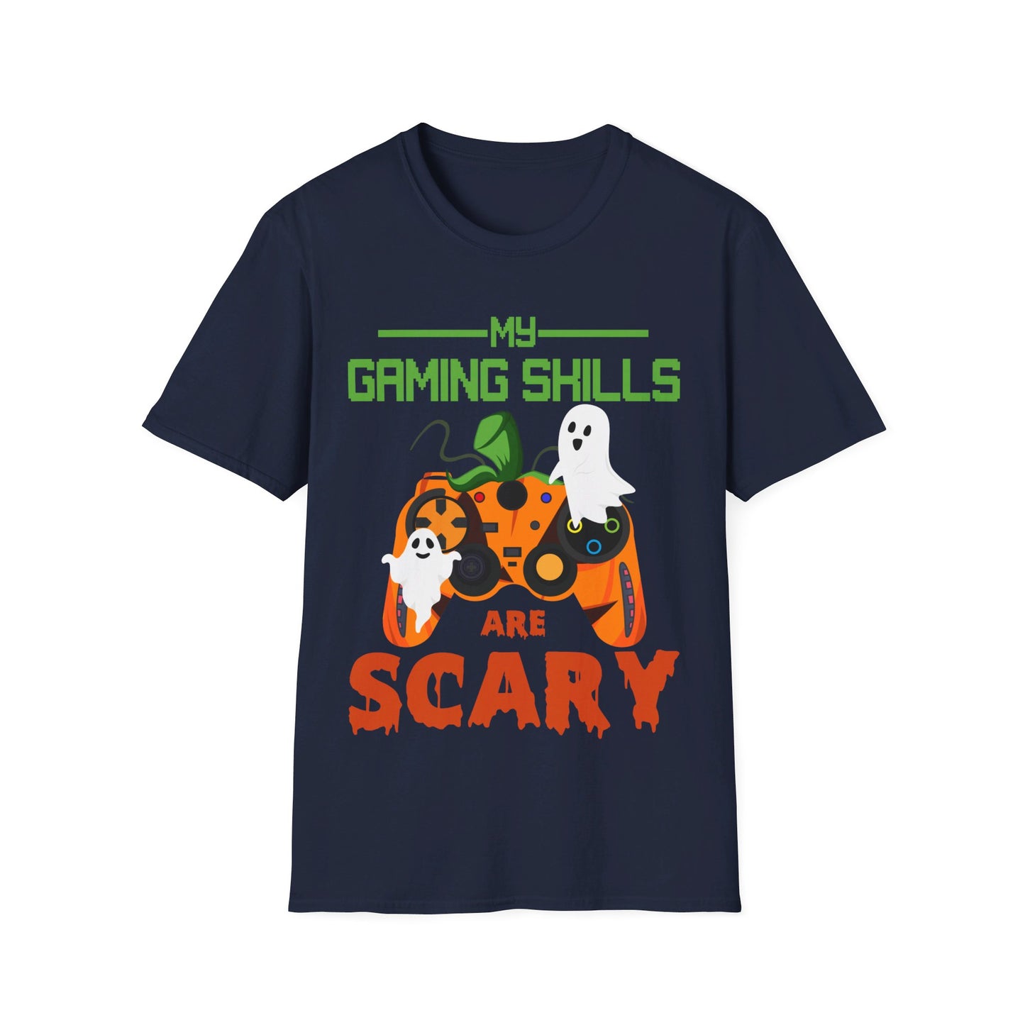 My Gaming Skills Are Scary Halloween Pumpkin Gaming Controller T-Shirt For Gamers