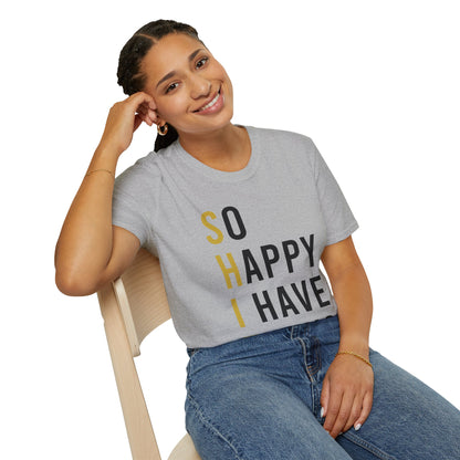 Funny So Happy I Have Twins Parent Mom Dad Saying Sarcastic T-Shirt Women