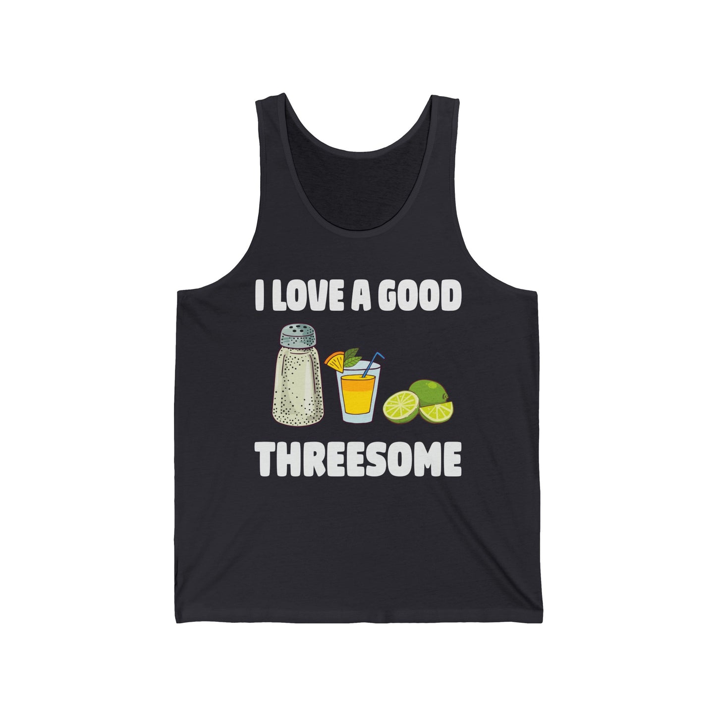 Funny Salt Lime Tequila Threesome Bartender Bar Drink Adult Humour Tank Top