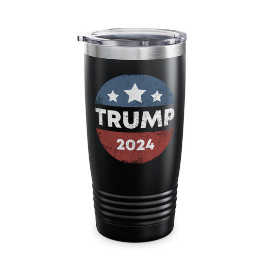 Trump 2024 Retro Campaign Button Re Elect President Trump Tumbler For Men Women Tumbler