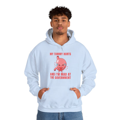 Funny My Tummy Hurts And I'm MAD At The Government Meme Sarcastic Hoodie