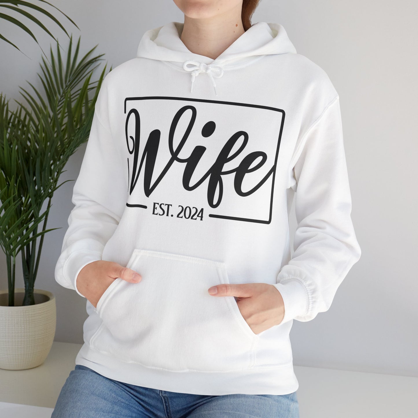 Wife Est 2024 Just Married Honeymoon Wedding Couples  Hoodie For Women Hoodie