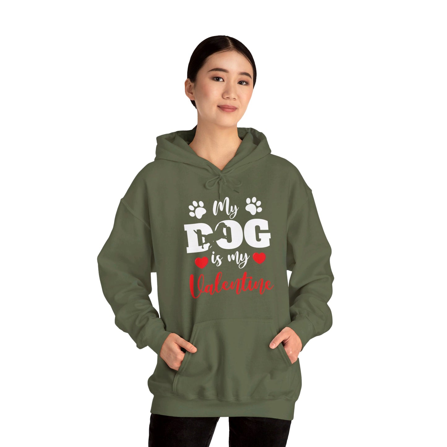 Funny My Dog is My Valentine Dog Lovers Hoodie For Men Women Hoodie