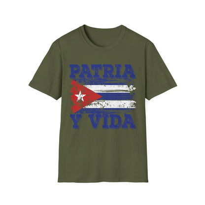 Cuba Patria y Vida Flag Distressed Vintage Cuban Flag T-Shirt For Men Women