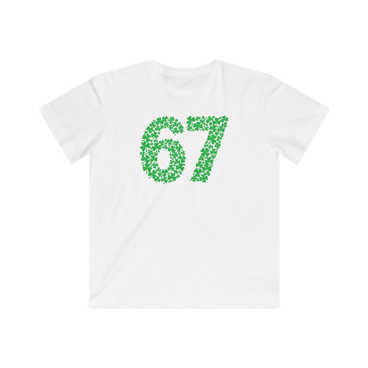 Six Seven Meme 67 St Patrick's Day Shamrocks Kids T-Shirt
