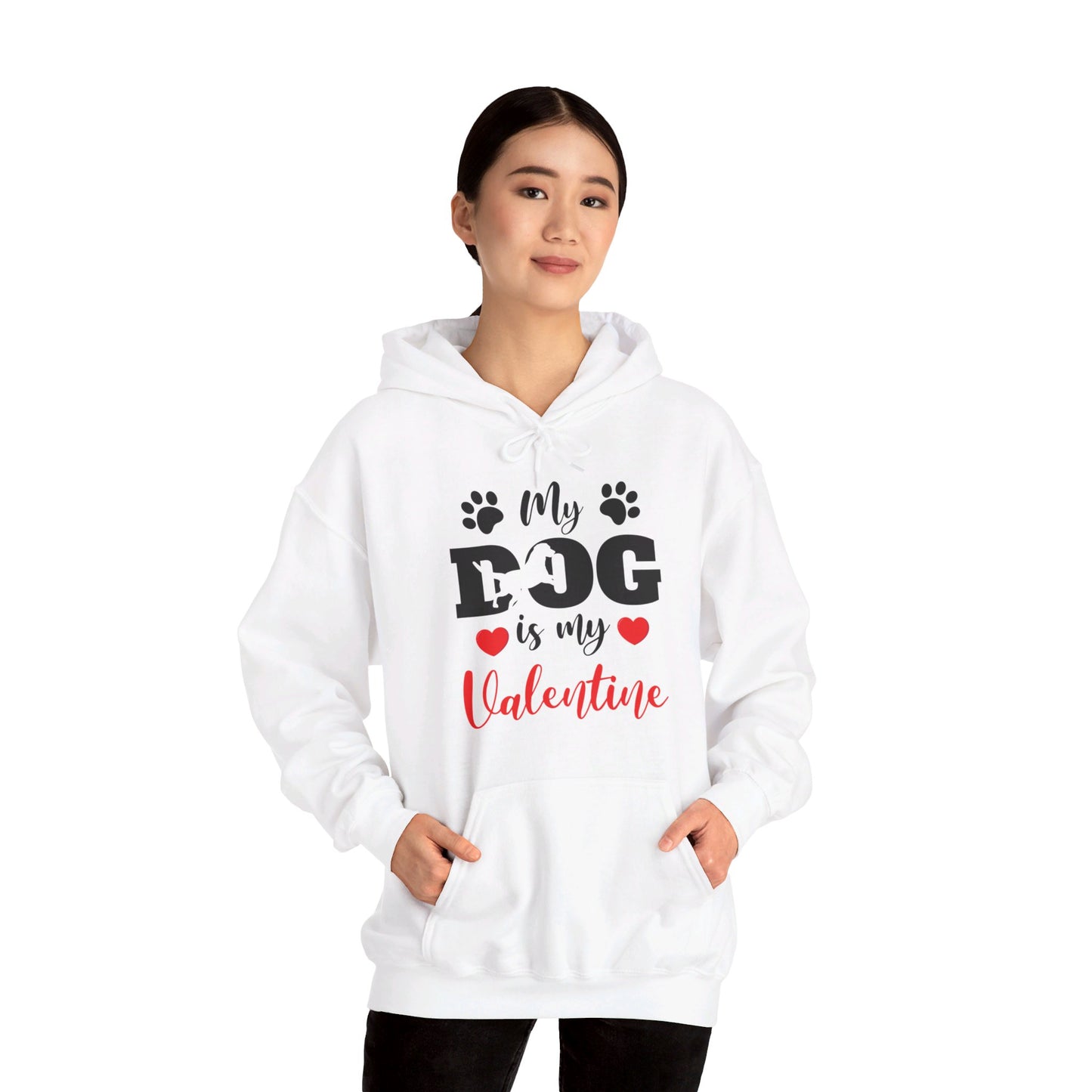 Funny My Dog is My Valentine Dog Lovers Hoodie For Men Women Hoodie